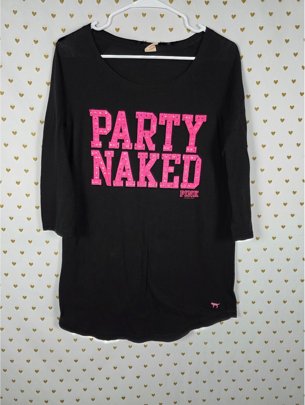 Victoria's Secret PINK Party Naked BLING Rhinestone Nightgown Small